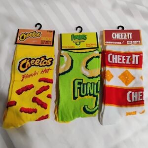 Novelty Cheetos, Funyuns, and Cheez-It Crew Socks Set